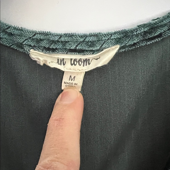 Baltic born In Bloom Green Texture Stripe Velour Long Wrap Around Dress Dress - Picture 4 of 5